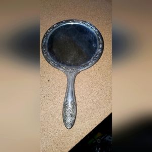 Silver-plated Hand Held vanity mirror